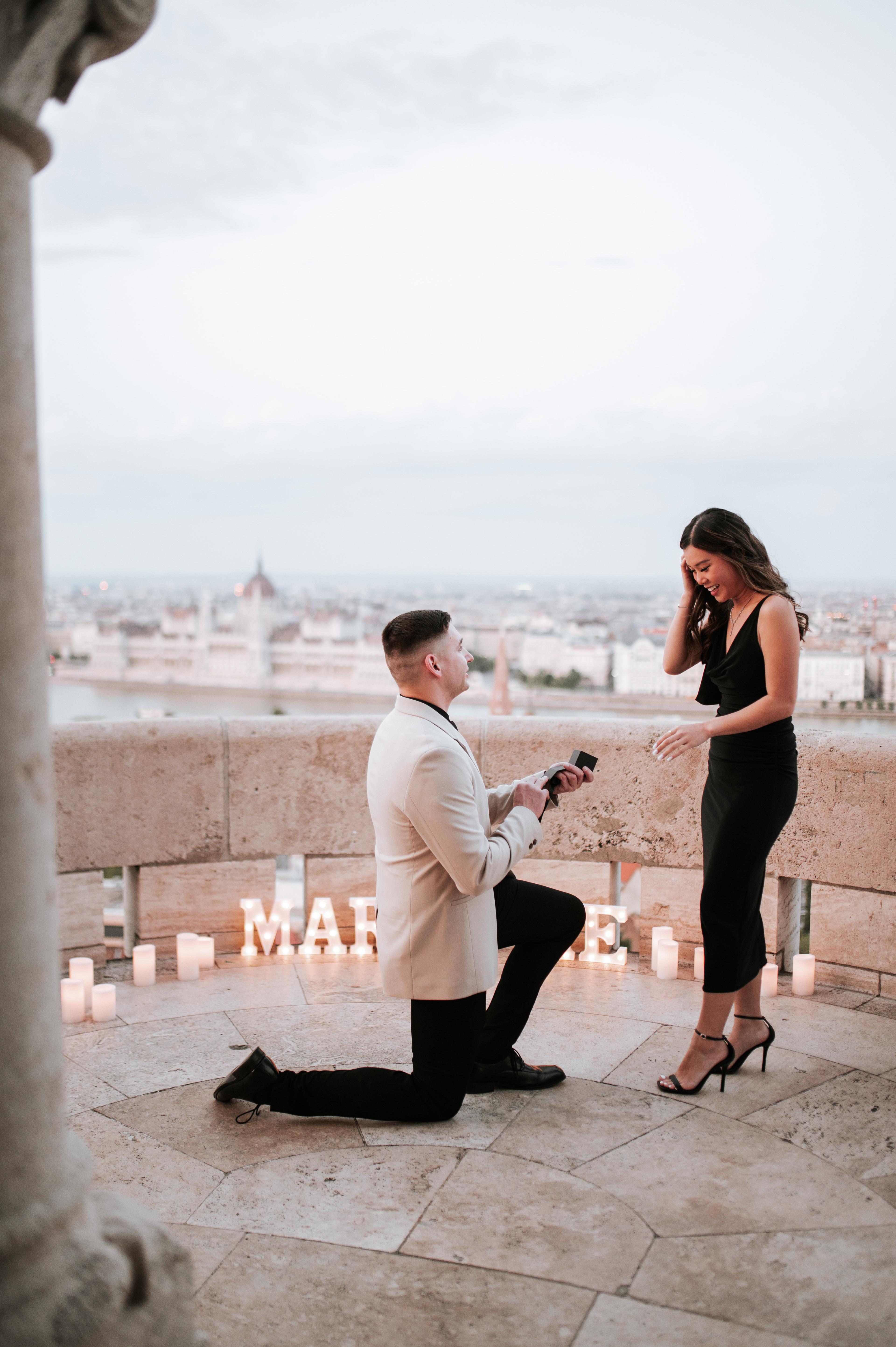 Nicolas proposing to Tamara in Budapest